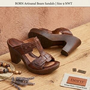 BORN Artsian Beam Sandals, Carmel Brown, US Women's 9 NWT